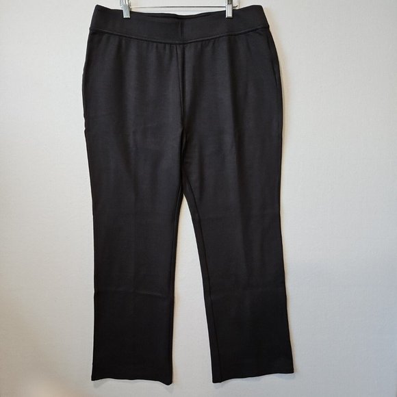 Soft Surroundings Perfect Ponte XL Black‎ Boot Cut Pull On Pants 2EZ25 - Picture 1 of 8